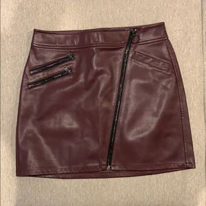 High Waisted Vegan Leather Express Skirt
